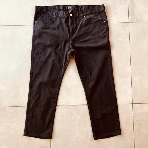 H&M Men’s Slim Fit Solid Color Lightweight Rigid Jeans in Charcoal Gray Size 40