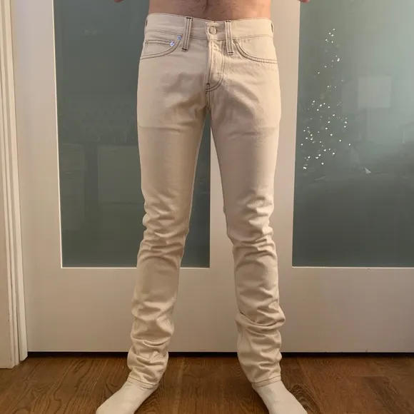 NEW Helmut Lang Ecru Jeans - Size 29/Straight Leg
          
      NWT
