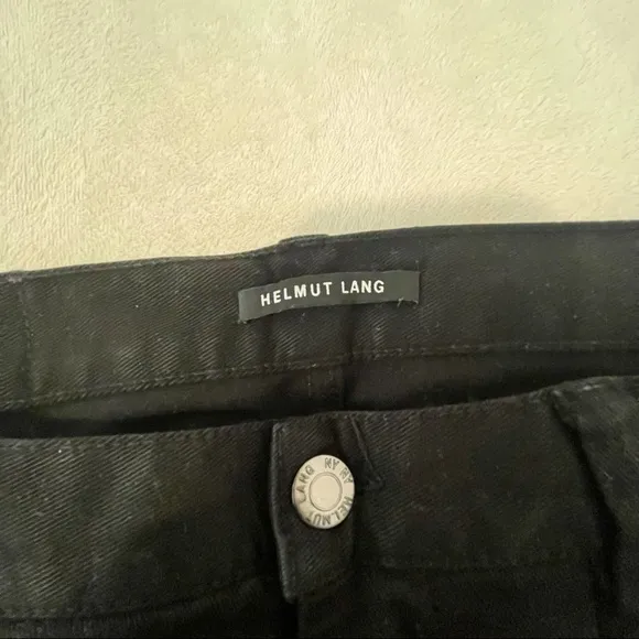 HELMUT LANG black slim/skinny ripped jeans