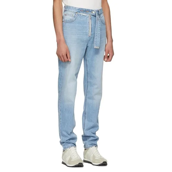 Helmut Lang Shayne Oliver 90’s light wash straight leg jeans adjustable waist