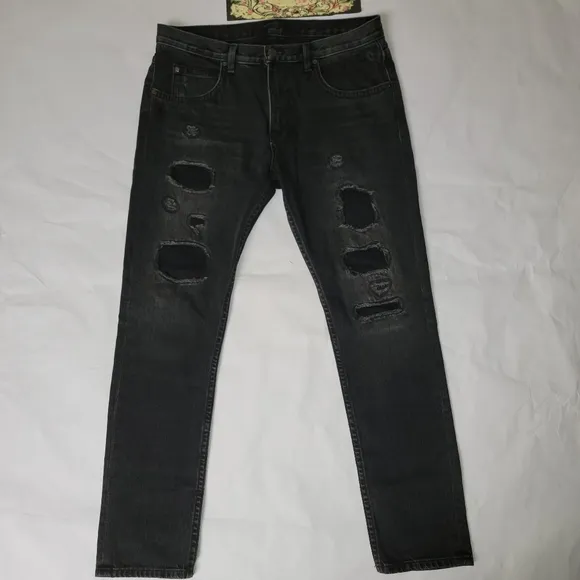 Helmut Lang Slim Distressed Patch Destroyed Jeans Mr 87