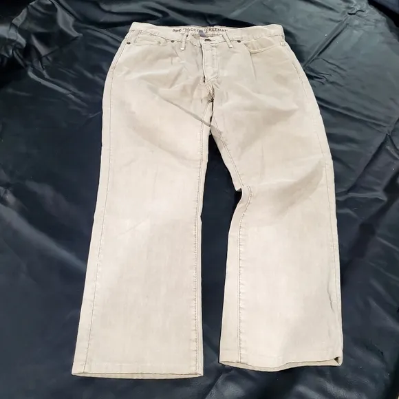 Designer Hickey Freeman Light Khaki Denim Jeans Men's 36x32