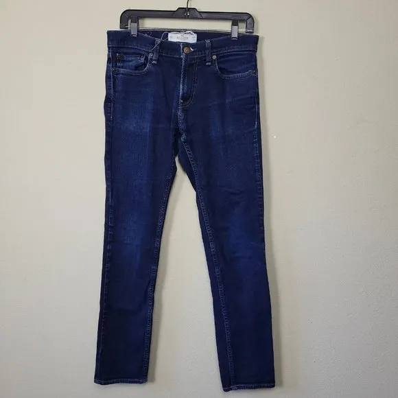 Hollister Mens Epic Flex Blue Mid Rise Denim Skinny Fit Jeans Size 30x32