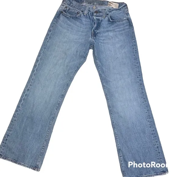 Men’s hollister Jean straight leg 30 30 button fly denim pants s casual school