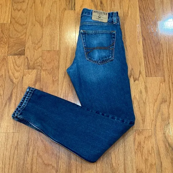Hollister 29 x 32 skinny button fly Blue Jeans 100% cotton 5 pockets
