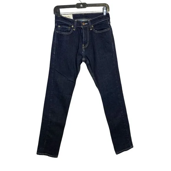 Hollister Authentic Denim Mid Rise Dark Wash Stretch Skinny Blue Jeans Sz 28x30