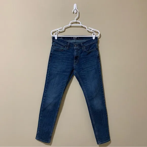 Hollister Men’s Skinny Blue Dark Wash Denim Jeans-Size 30W x 30L