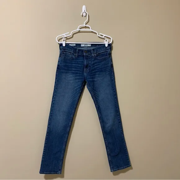 Hollister Men’s Slim Straight Dark Wash Denim Jeans-Size 29W x 32L