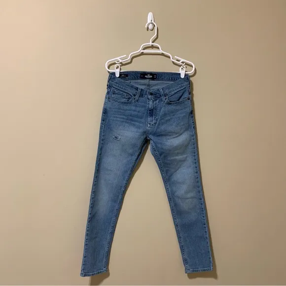 Hollister Men’s Skinny Blue Denim Jeans-Size 30W x 30L