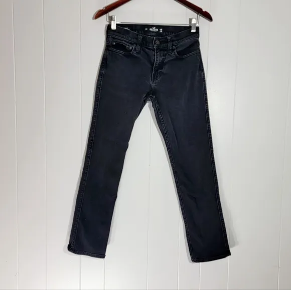 Hollister Advanced Stretch Slim Straight Black Jeans Size 26x30