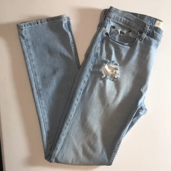 34Wx34L Men’s HOLLISTER Slim Straight Epic Flex 5 Pocket Distressed Blue Jeans