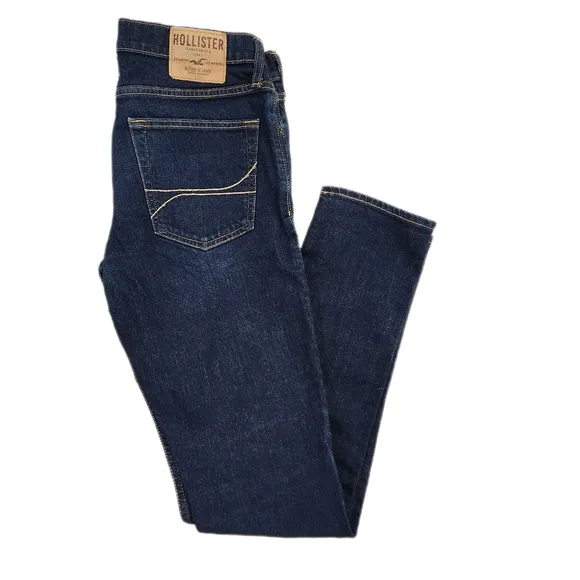 🆕️Hollister Super Skinny Dark Blue Denim Jeans, Men's 34x34 NWOT
