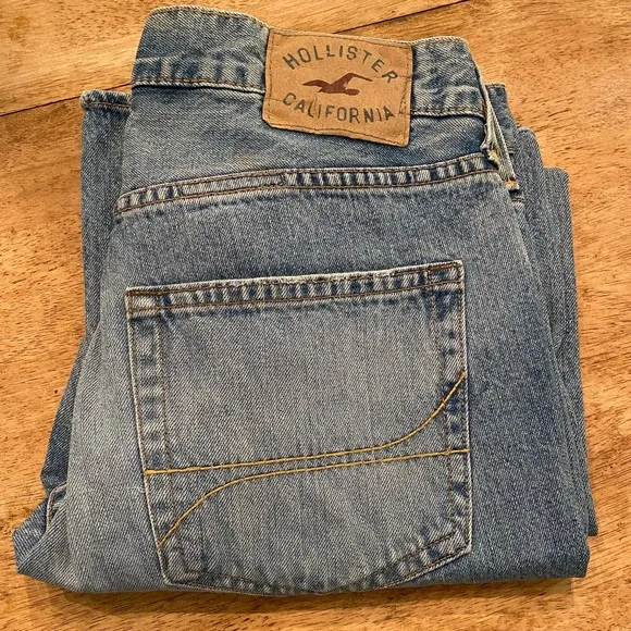 Hollister Distressed 4 Button Fly Boot Cut Hermosa Jeans Men’s Size 32x30