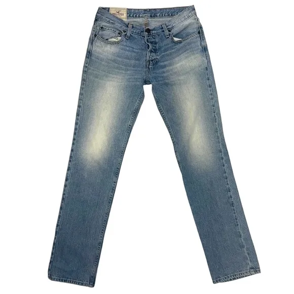 Hollister Men’s Light Wash Button Up Skinny Jeans