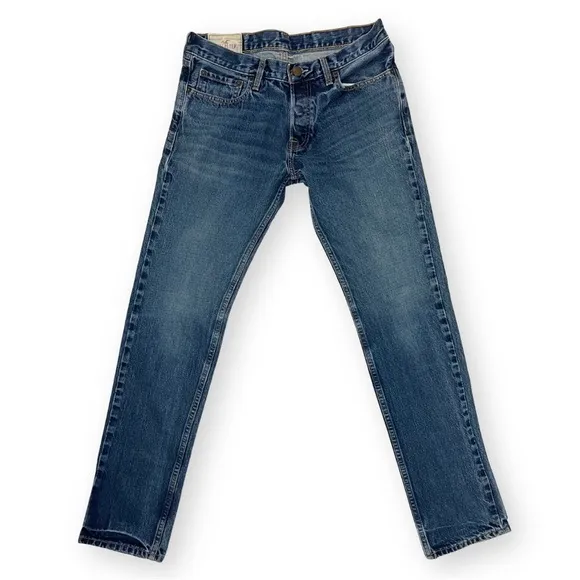 Hollister Men’s Dark Washed Button Up Skinny Jeans