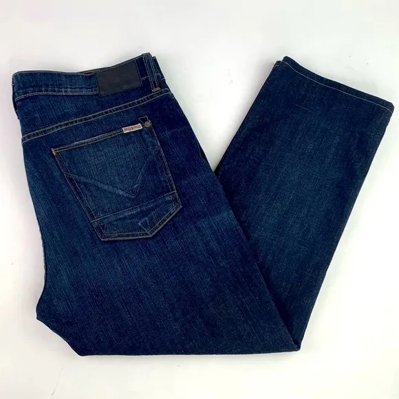 Hudson Jeans Mens Byron Straight Leg Zip Fly 5 Pocket Denim Blue Size 38 x 27