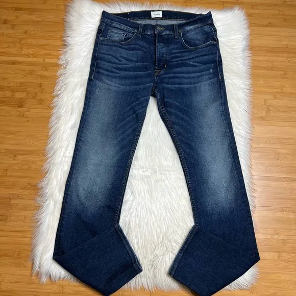 Hudson Jeans Mens Sartor Slouchy Skinny Jeans Dark Wash Button Fly 32x33