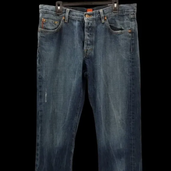 Hugo Boss HB1 Orange Tag Distressed Denim Jeans Mens Sz 38x34 16584