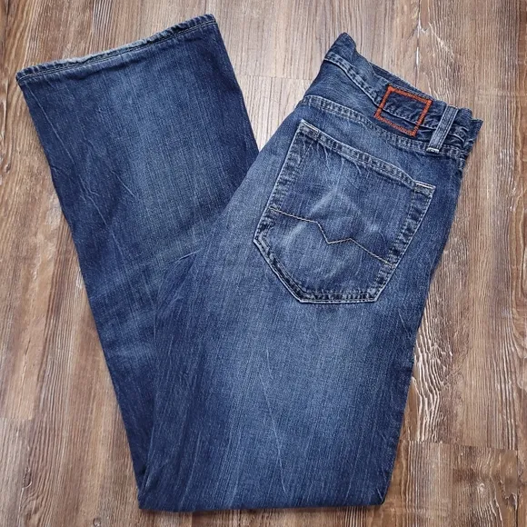 BOSS Hugo Boss HB67 Relaxed Straight Distressed Preppy Designer Jeans 29x29
