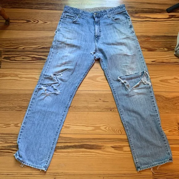 Vintage Hurley Ripped Worn Jeans (Sz 34)
