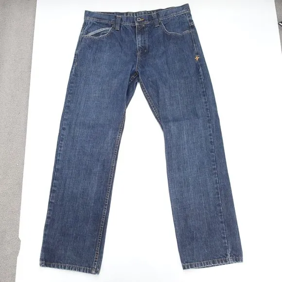 Hurley Straight Jeans Men's Size 33 Blue Denim 5-Pockets Regular Fit Cotton