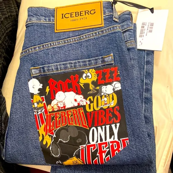 Snoopy Peanuts jeans skinny leg 33 iceberg Mens
          
      Boutique
