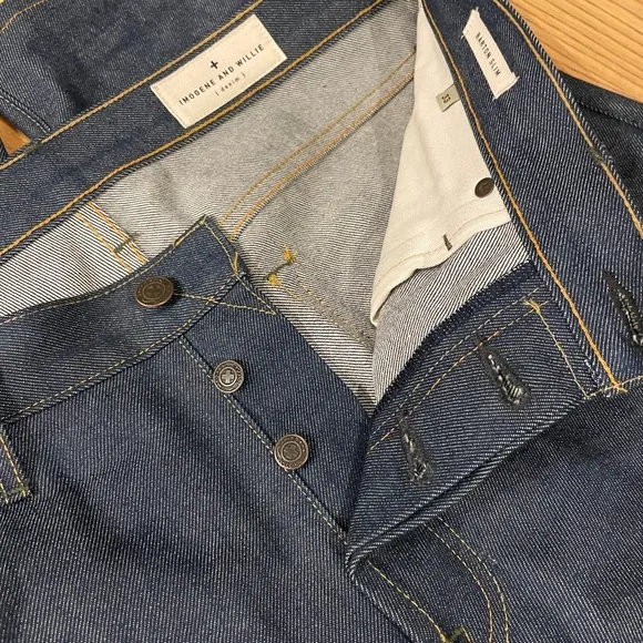 Imogene + Willie Barton Slim Rigid Indigo fits like 35 Waist