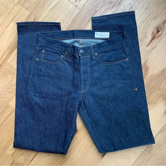 Imogene And Willie Jeans Hank Rigid Dark Wash Indigo Selvedge Size 31 x 35.5”