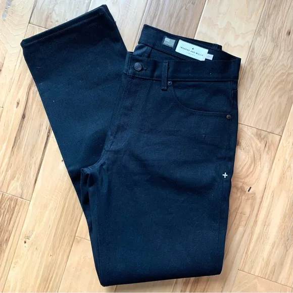 Imogene And Willie Jeans Henry Straight Black Rigid Lot 1 Selvedge Size 33 x 35