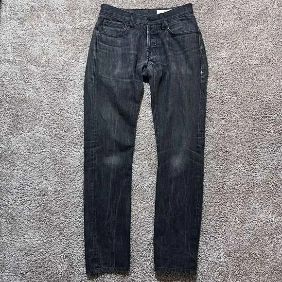 Imogene + Willie Black Charlie Selvedge Slim Fit Jeans Mens Size 27