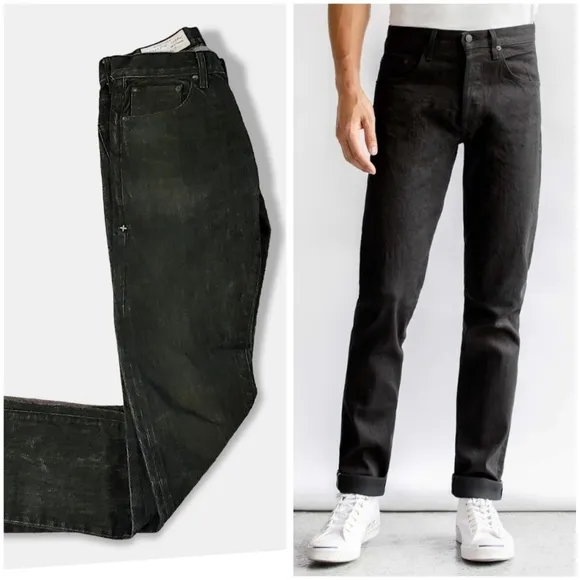 Imogene +Willie Men's size 27 Long Barton Slim Straight Black Button Fly Jean