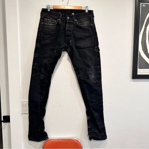 Indigofera Black Men’s Slim Leg Selvedge Jeans sz 32