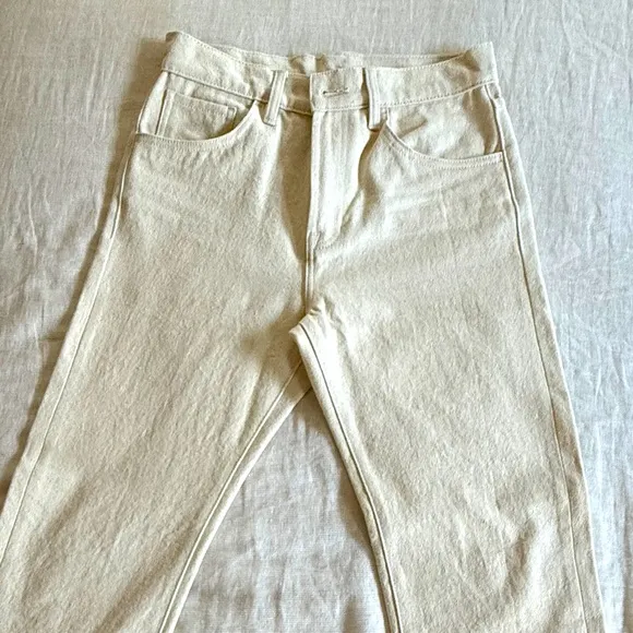 Men's Cream Straight Jeans