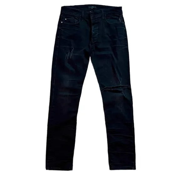 IRO Black Ripped Design JEANS Men’s 32” | MADE IN ITALY Black Slim Men’s Jeans