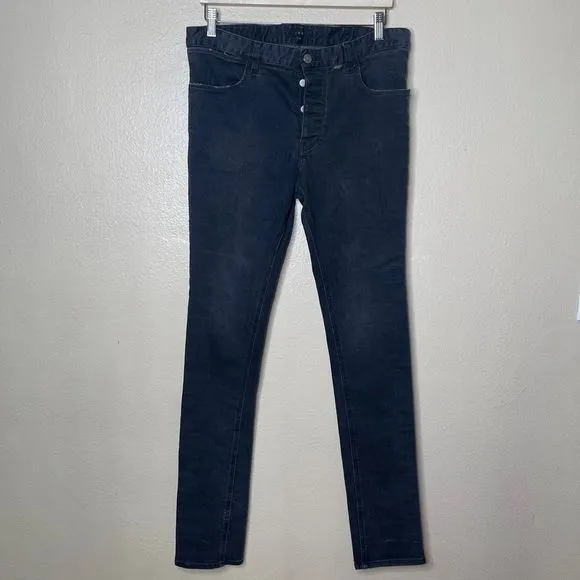 IRO Jeans Mens 33 Black Skinny Slim Fit Denim Stretch Casual