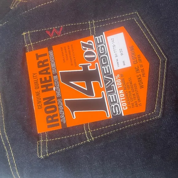 IRON HEART  14oz selvedge 777s-142  jeans 32 Japan
          
      Boutique