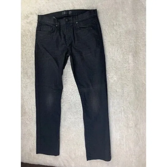 J Brand Size 33 Mens Jeans Black Straight Leg Stretch Tyler Wolf