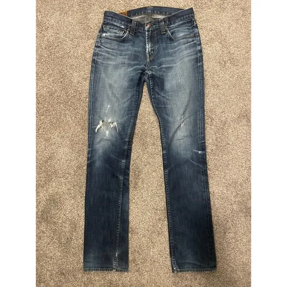 J Brand Distressed Jeans Mens Kane Slim Straight Leg Size 30x33 Medium Wash