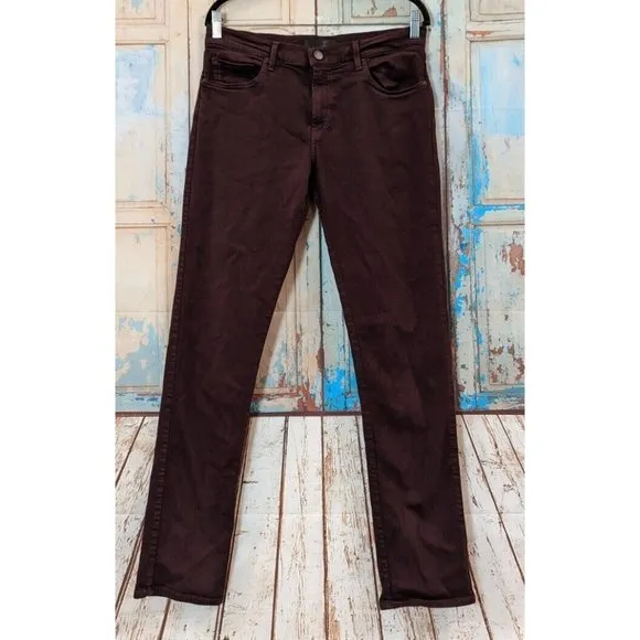 J Brand Tyler Mens Size 32 Burgundy Slim Fit Dark Wash Straight Jeans JB001739