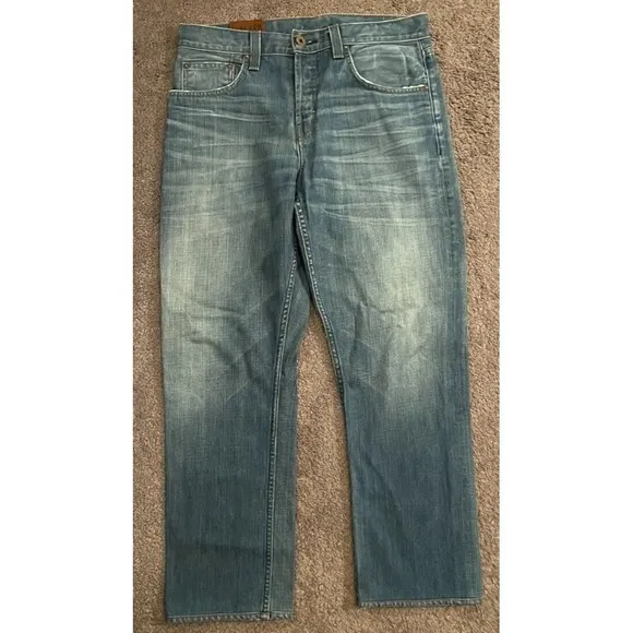 Men's J Brand Walker Relaxed Straight Leg Blue Denim Button Fly Jeans Size 33