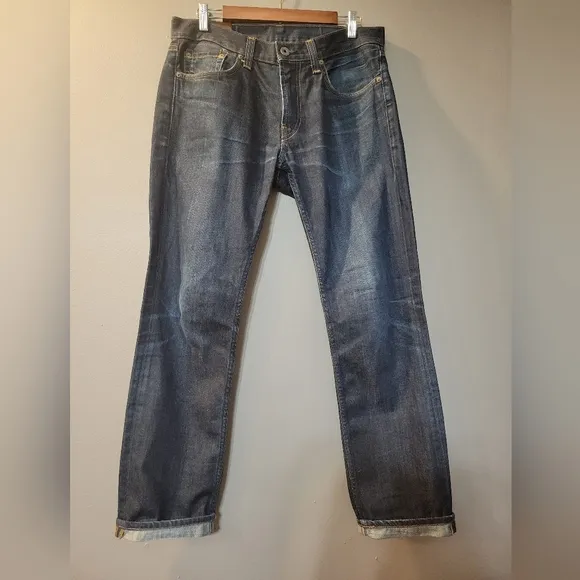J Brand Kane Raw Dark Wash Jeans Mens Slim Straight Fit Zip Fly Size 32x31