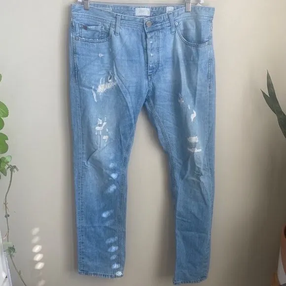 Jack & Jones Nick Distressed Button-fly Jeans 36/34