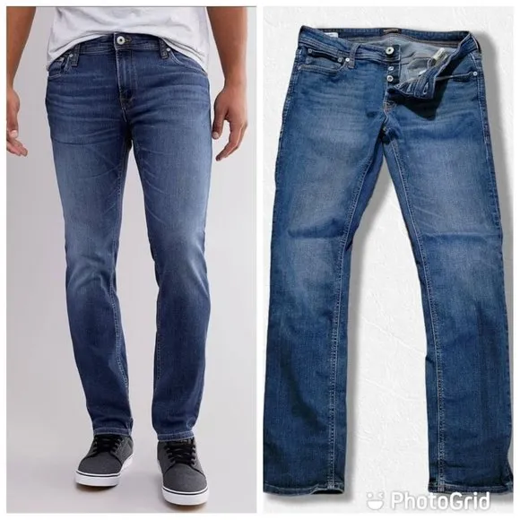 32w Jack & Jones Men's Slim Glenn Stretch Original Jean Button Fly size 32