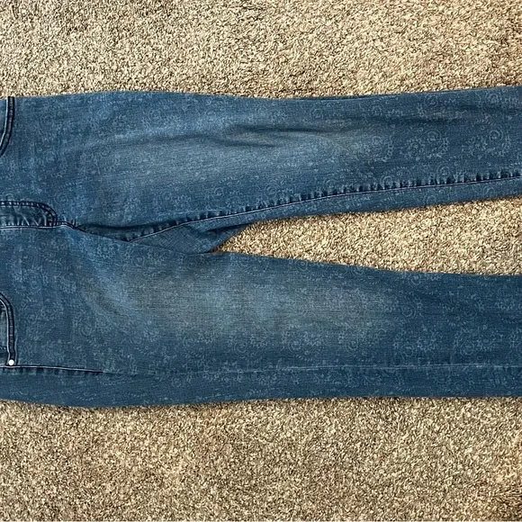 Denim Jeans with Subtle Pattern