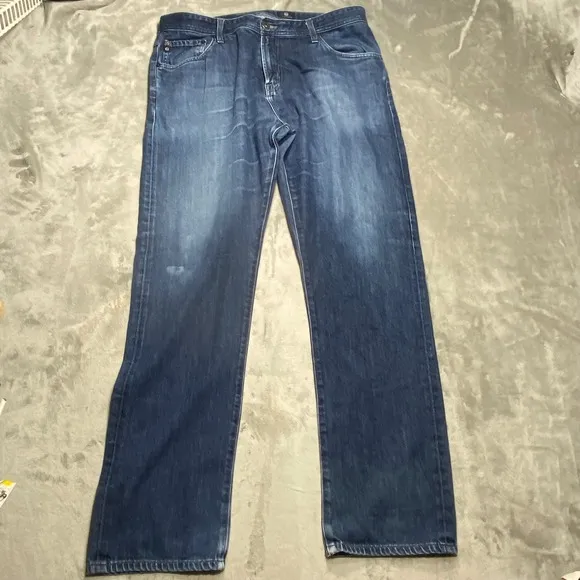 AG Jeans Men's‎ 38x34 The Ives Modern Athletic Fit Denim Jeans Distressed Blue