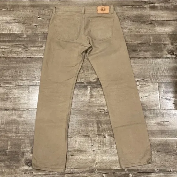 Japan Blue for Blue Owl Workshop khaki selvedge canvas jeans