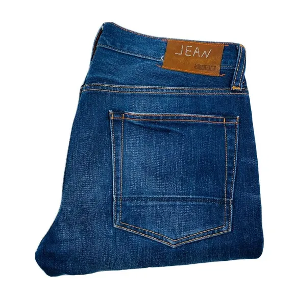 JEAN SHOP Rocker Straight Leg Mens Jeans In Raw Rinsed Light Weight Denim 29x30