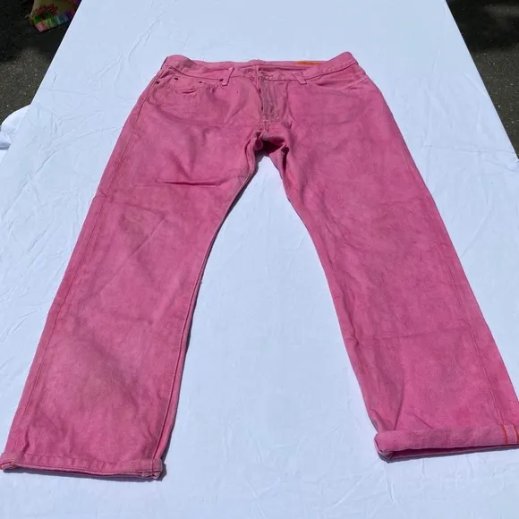 Jean Shop Pink Dye Capri Style Jeans