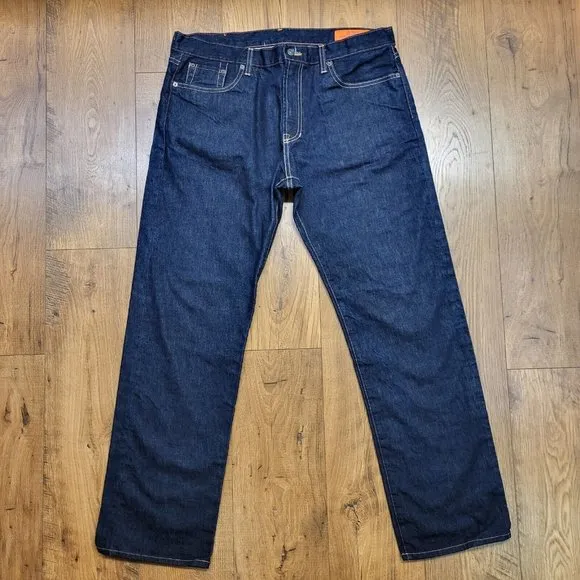 Jean Shop Raw Indigo Rocker Mens 36x33 Selvedge Denim Jeans Straight Leg USA