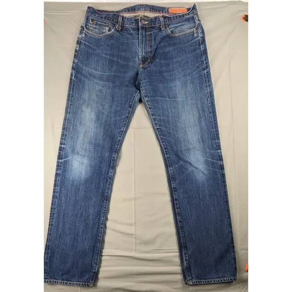JEAN SHOP Mens Denim Jeans (36x32) Selvedge Rocker Straight USA Vintage (0059)